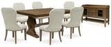 Sturlayne Dining Table and 6 Chairs with Storage in Brown