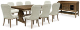 Sturlayne Dining Table and 8 Chairs with Storage in Brown