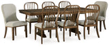 Sturlayne Dining Table and 8 Chairs with Storage in Brown