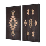 Brown Tapestry III by Mercana Studio a Hand Embellished Textured Framed Art Print by Mercana at Eve Furniture