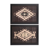 Brown Tapestry V by Mercana Studio a Hand Embellished Textured Framed Art Print by Mercana at Eve Furniture