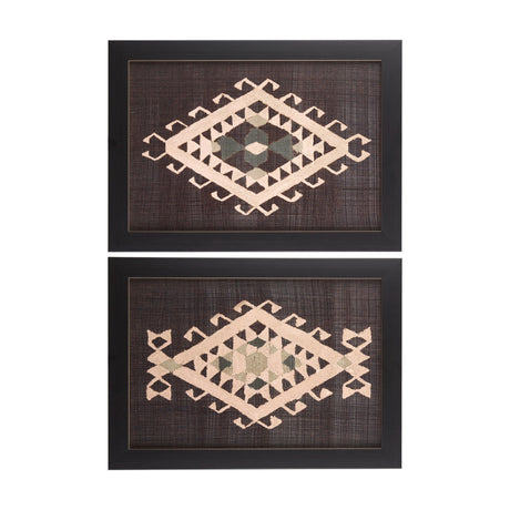 Brown Tapestry V by Mercana Studio a Hand Embellished Textured Framed Art Print by Mercana at Eve Furniture