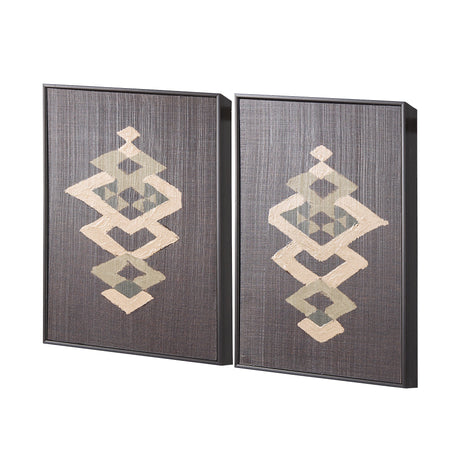 Brown Tapestry VII by Mercana Studio a Hand Embellished Textured Framed Art Print by Mercana at Eve Furniture