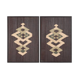 Brown Tapestry VII by Mercana Studio a Hand Embellished Textured Framed Art Print by Mercana at Eve Furniture
