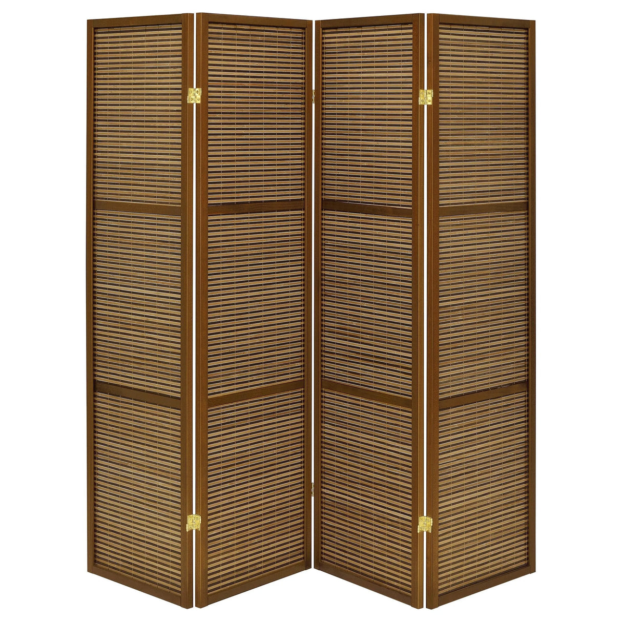 Browning Walnut 4-Panel Bamboo Room Divider Folding Screen by Coaster at Eve Furniture
