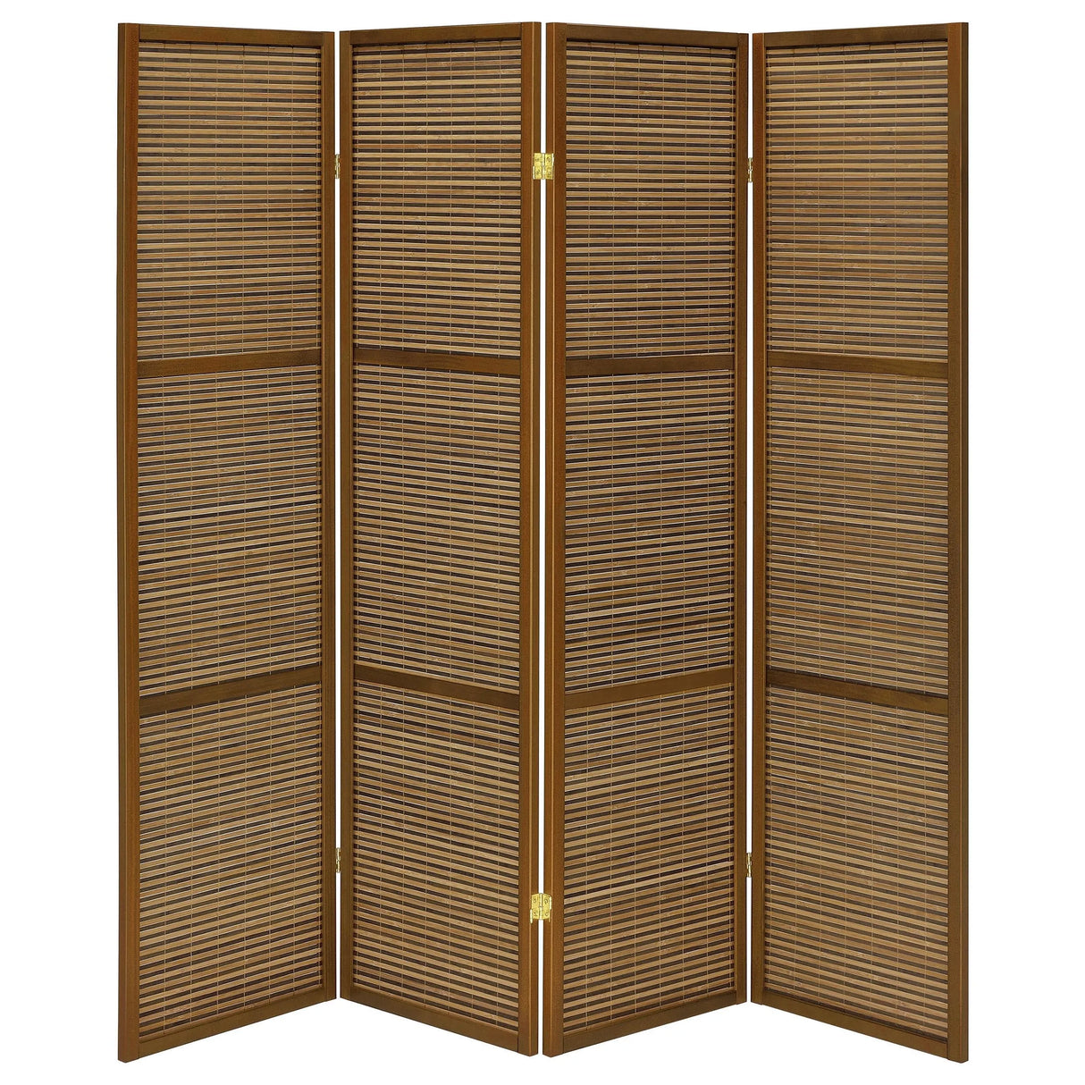 Browning Walnut 4-Panel Bamboo Room Divider Folding Screen by Coaster at Eve Furniture
