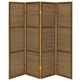 Browning Walnut 4-Panel Bamboo Room Divider Folding Screen by Coaster at Eve Furniture