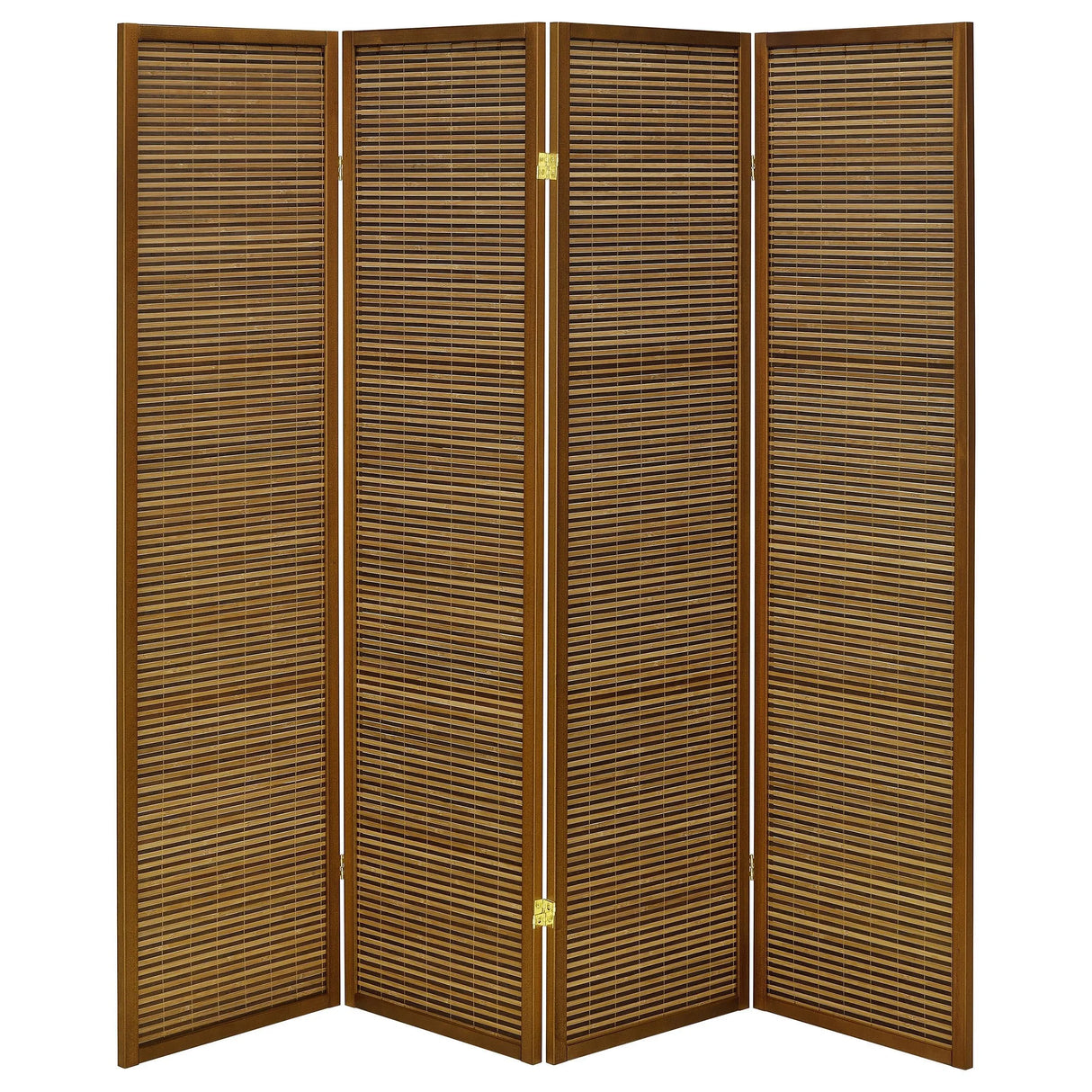 Browning Walnut 4-Panel Bamboo Room Divider Folding Screen by Coaster at Eve Furniture