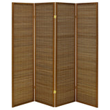 Browning Walnut 4-Panel Bamboo Room Divider Folding Screen by Coaster at Eve Furniture