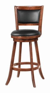 Broxton Chestnut/Black Upholstered Swivel Bar Stools, Set of 2 by Coaster at Eve Furniture