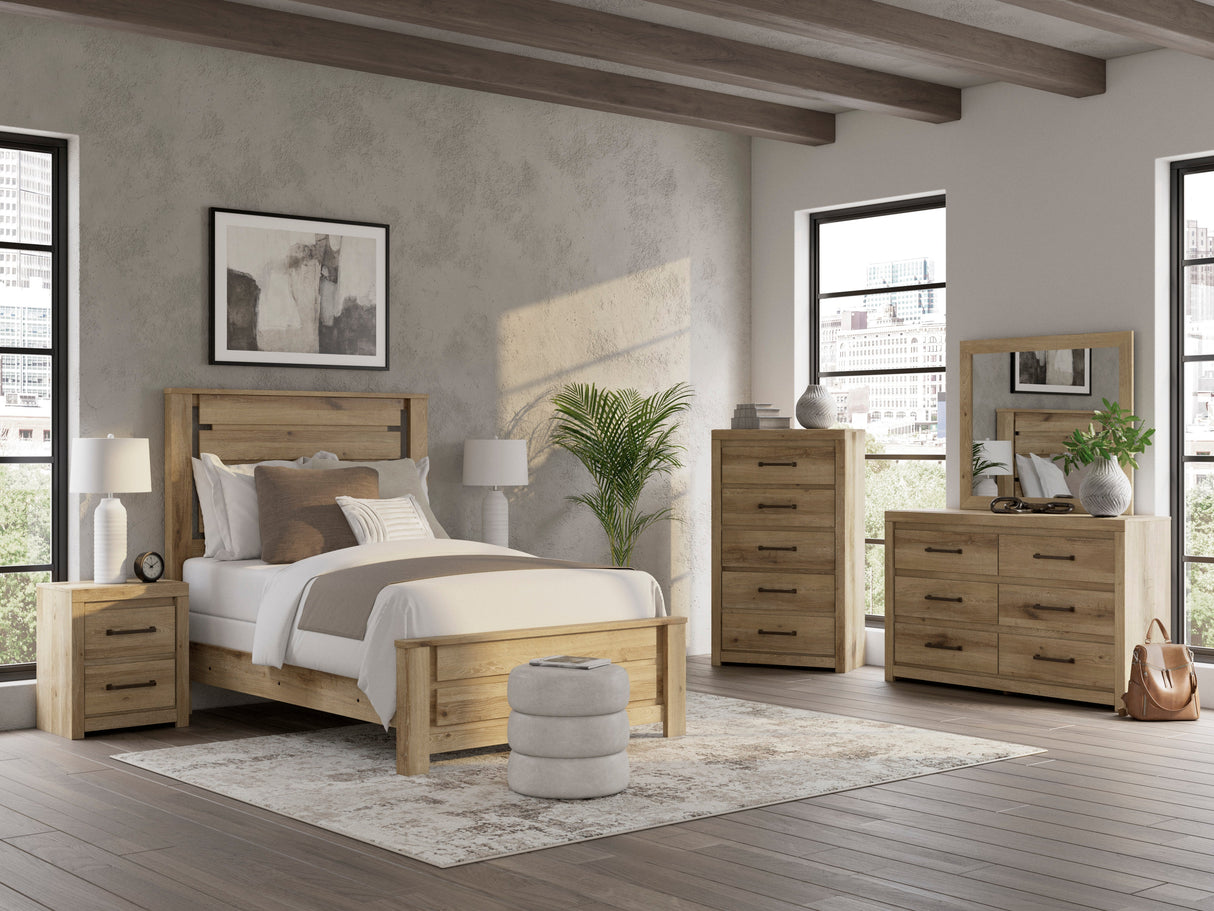 Brozmont Tan Full Panel Bedroom Set by Ashley at Eve Furniture