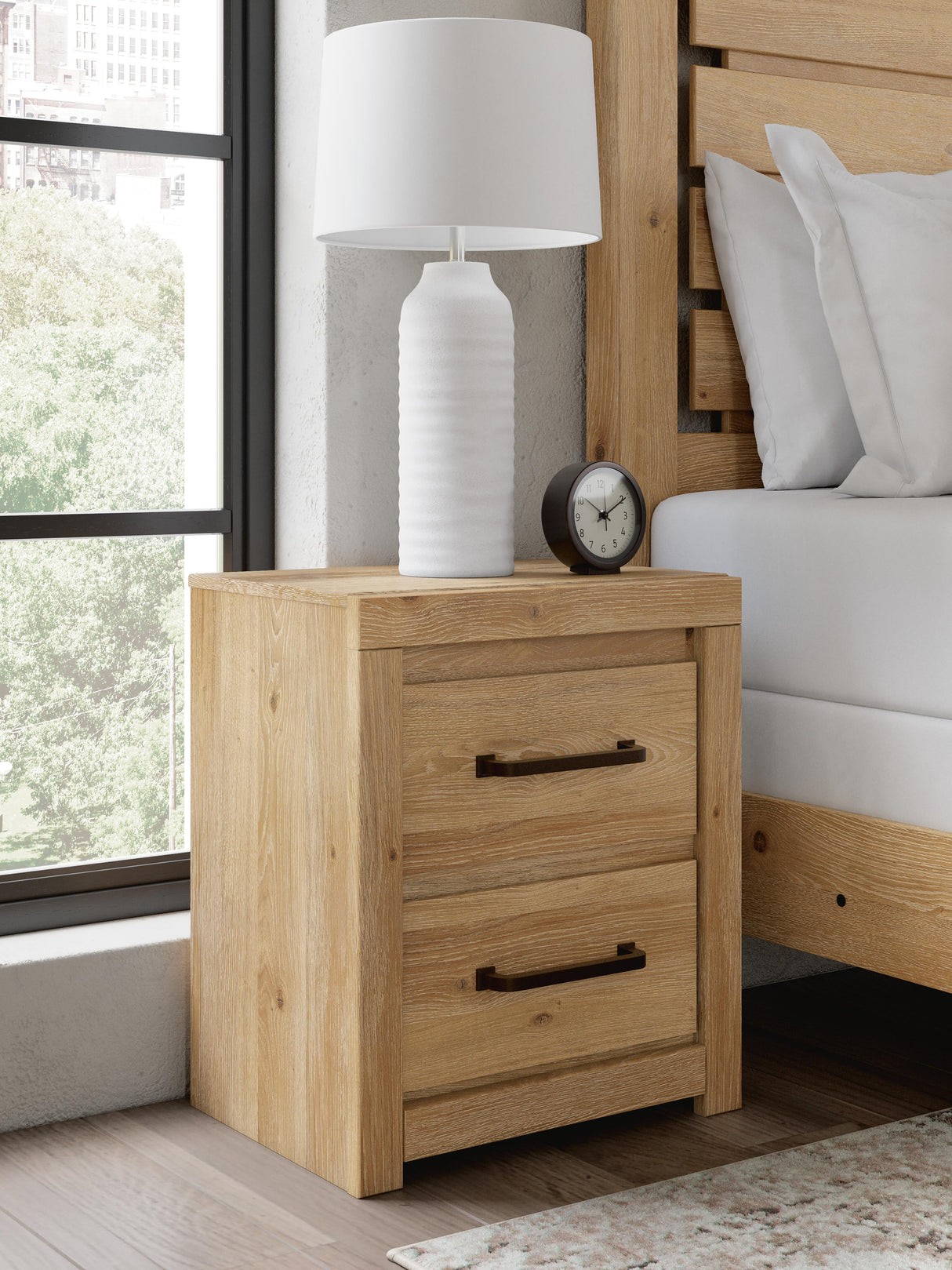 Brozmont Tan Full Panel Platform Bedroom Set by Ashley at Eve Furniture