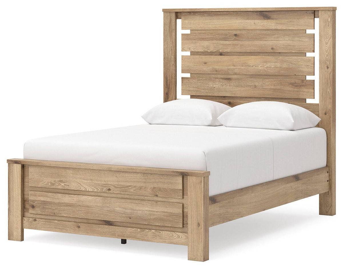 Brozmont Tan Full Panel Platform Bedroom Set by Ashley at Eve Furniture