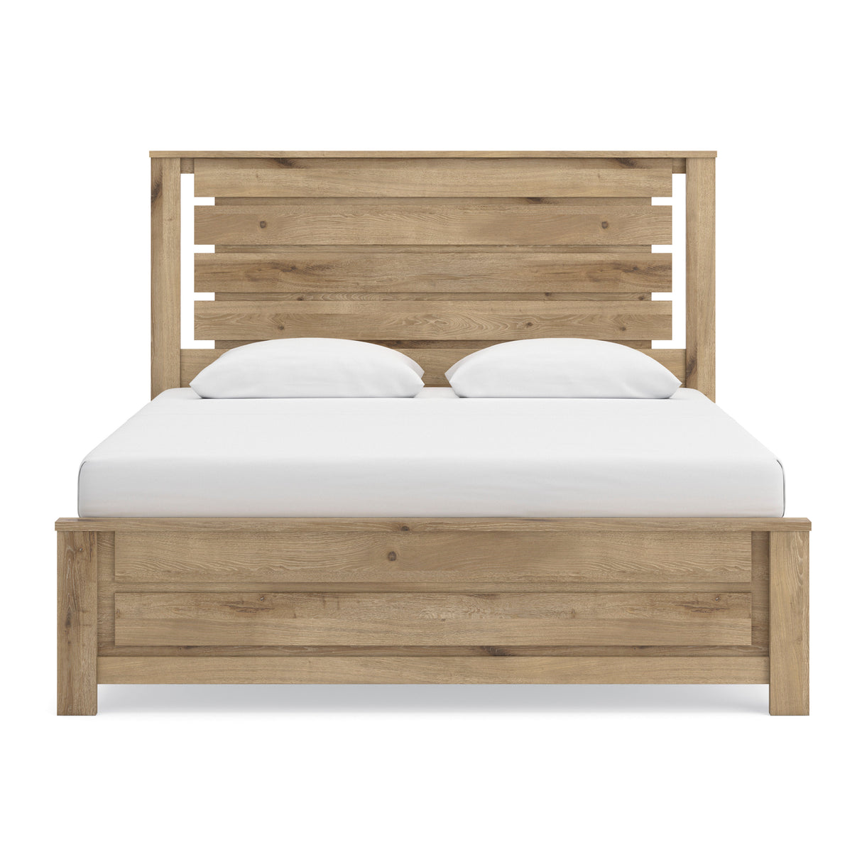 Brozmont Tan King Panel Bed by Ashley at Eve Furniture