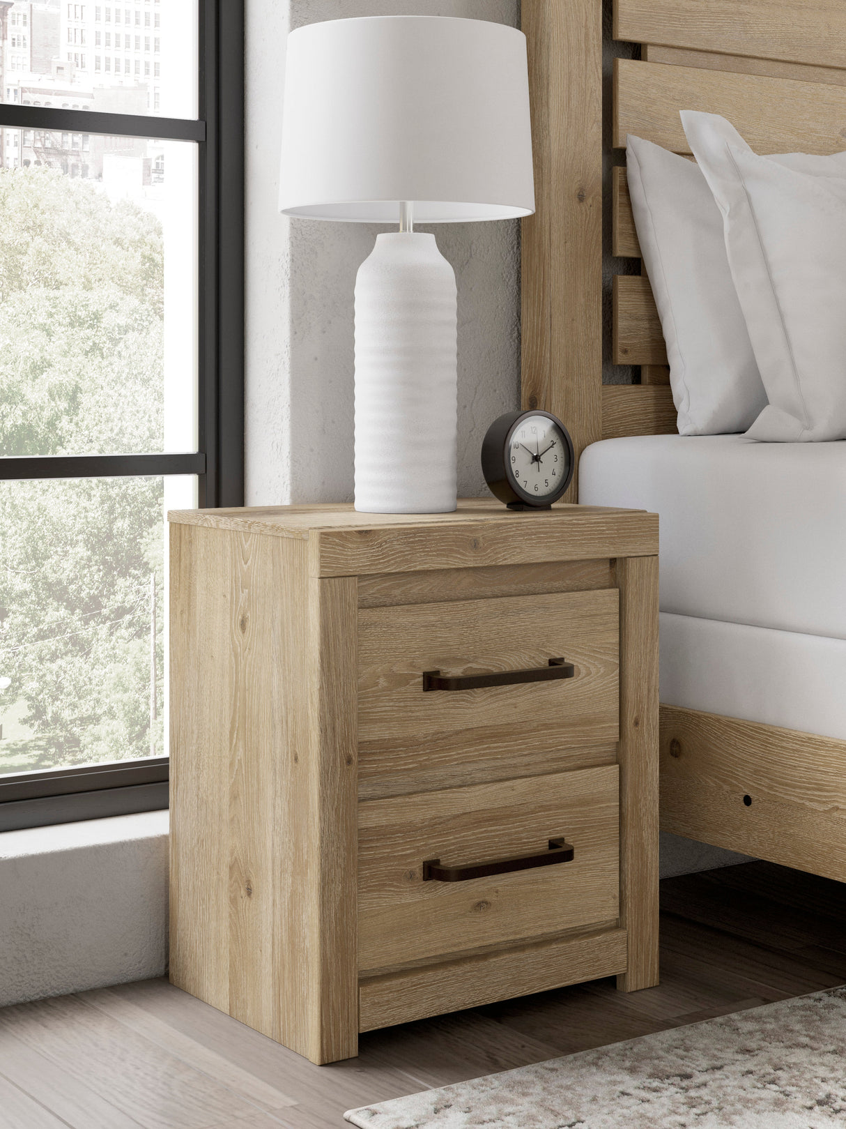 Brozmont Tan Panel Bedroom Set by Ashley at Eve Furniture