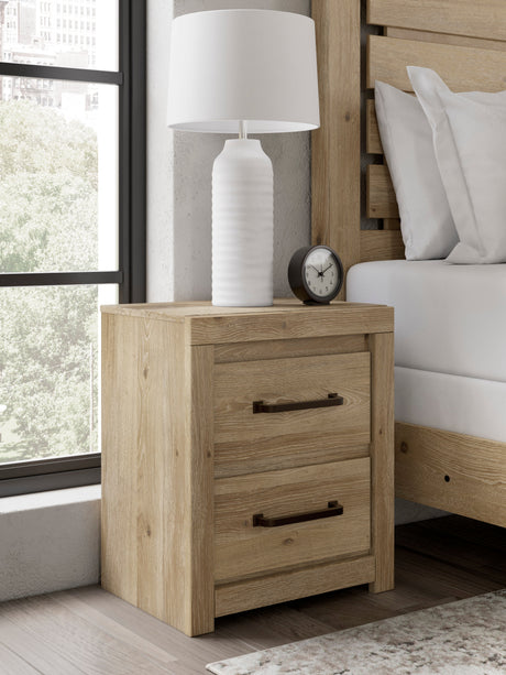 Brozmont Tan Panel Bedroom Set by Ashley at Eve Furniture