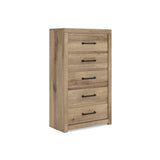 Brozmont Tan Panel Bedroom Set by Ashley at Eve Furniture