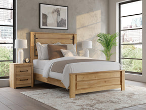 Brozmont Tan Panel Bedroom Set by Ashley at Eve Furniture
