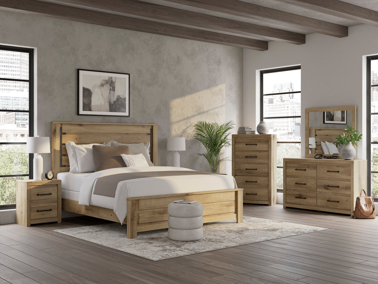Brozmont Tan Panel Bedroom Set by Ashley at Eve Furniture