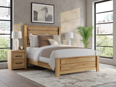 Brozmont Tan Queen Panel Bed by Ashley at Eve Furniture