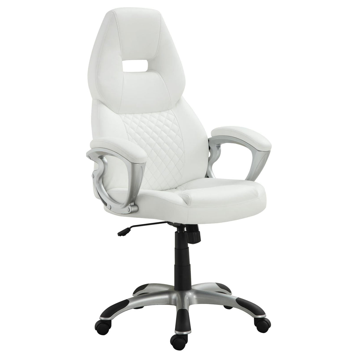 Bruce White/Silver Adjustable Height Office Chair