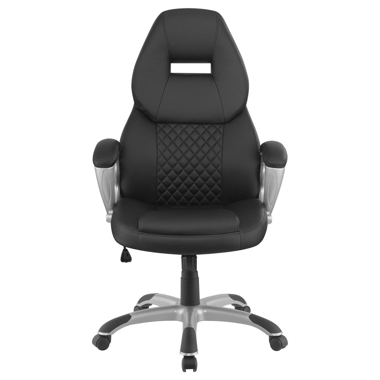Bruce Black and Silver Adjustable Height Office Chair by Coaster at Eve Furniture