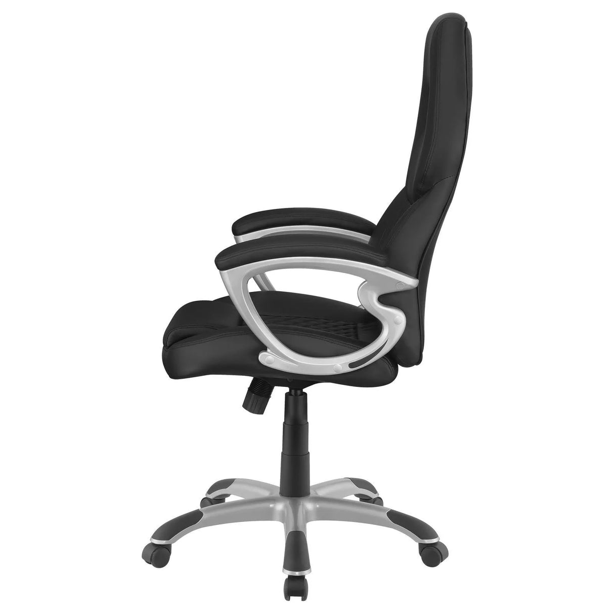 Bruce Black and Silver Adjustable Height Office Chair by Coaster at Eve Furniture