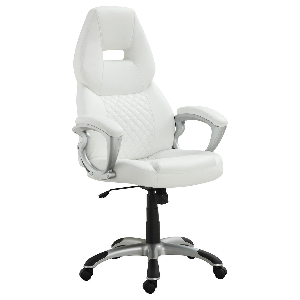 Bruce White/Silver Adjustable Height Office Chair by Coaster at Eve Furniture