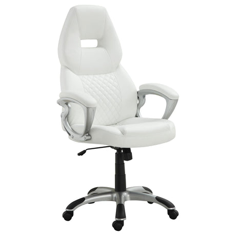 Bruce White/Silver Adjustable Height Office Chair by Coaster at Eve Furniture
