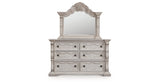 Bruchandi Antique White Dresser and Mirror by Ashley at Eve Furniture