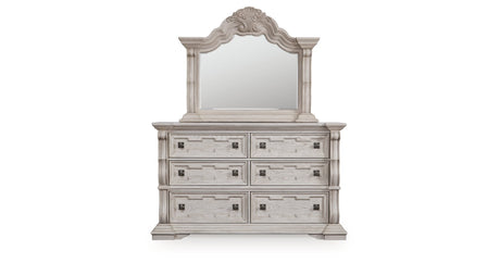Bruchandi Antique White Dresser and Mirror by Ashley at Eve Furniture