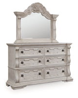 Bruchandi Antique White Dresser and Mirror by Ashley at Eve Furniture