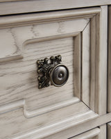 Bruchandi Antique White Dresser and Mirror by Ashley at Eve Furniture