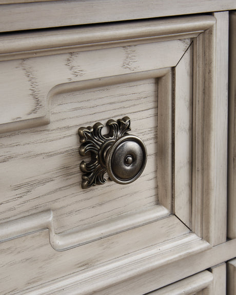 Bruchandi Antique White Dresser and Mirror by Ashley at Eve Furniture