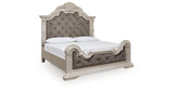 Bruchandi Antique White King Upholstered Panel Bed by Ashley at Eve Furniture