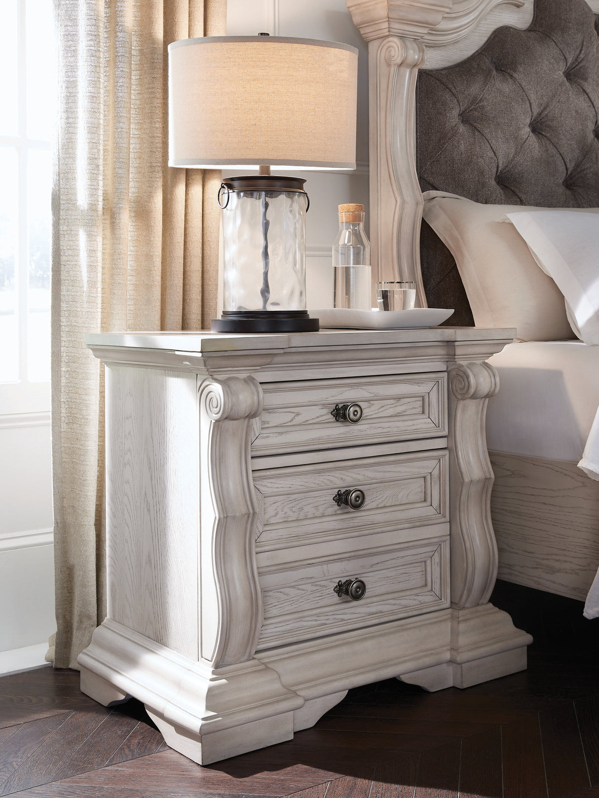 Bruchandi Antique White Nightstand by Ashley at Eve Furniture