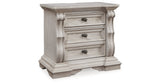 Bruchandi Antique White Upholstered Panel Bedroom Set by Ashley at Eve Furniture