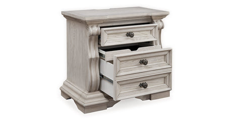 Bruchandi Antique White Upholstered Panel Bedroom Set by Ashley at Eve Furniture
