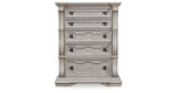 Bruchandi Antique White Upholstered Panel Bedroom Set by Ashley at Eve Furniture