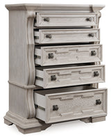 Bruchandi Antique White Upholstered Panel Bedroom Set by Ashley at Eve Furniture