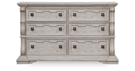 Bruchandi Antique White Upholstered Panel Bedroom Set by Ashley at Eve Furniture