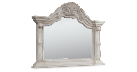Bruchandi Antique White Upholstered Panel Bedroom Set by Ashley at Eve Furniture