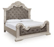 Bruchandi Antique White Upholstered Panel Bedroom Set by Ashley at Eve Furniture