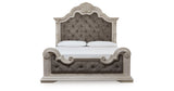 Bruchandi Antique White Upholstered Panel Bedroom Set by Ashley at Eve Furniture