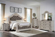 Bruchandi Antique White Upholstered Panel Bedroom Set by Ashley at Eve Furniture