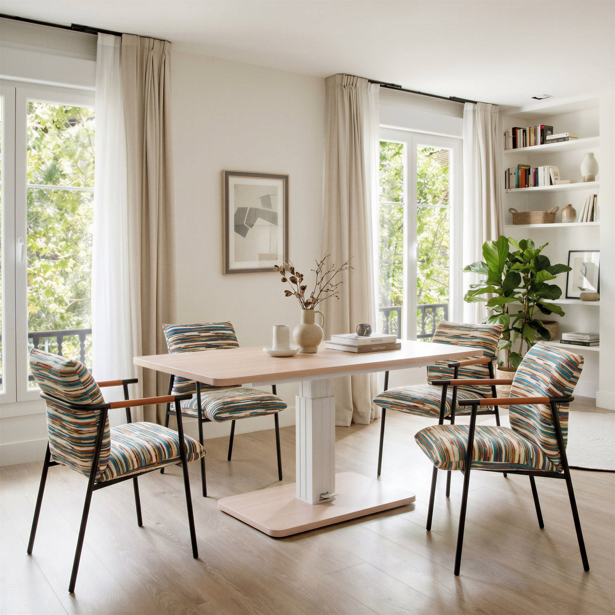 Brule Natural Adjustable Dining Table by Zuomod at Eve Furniture