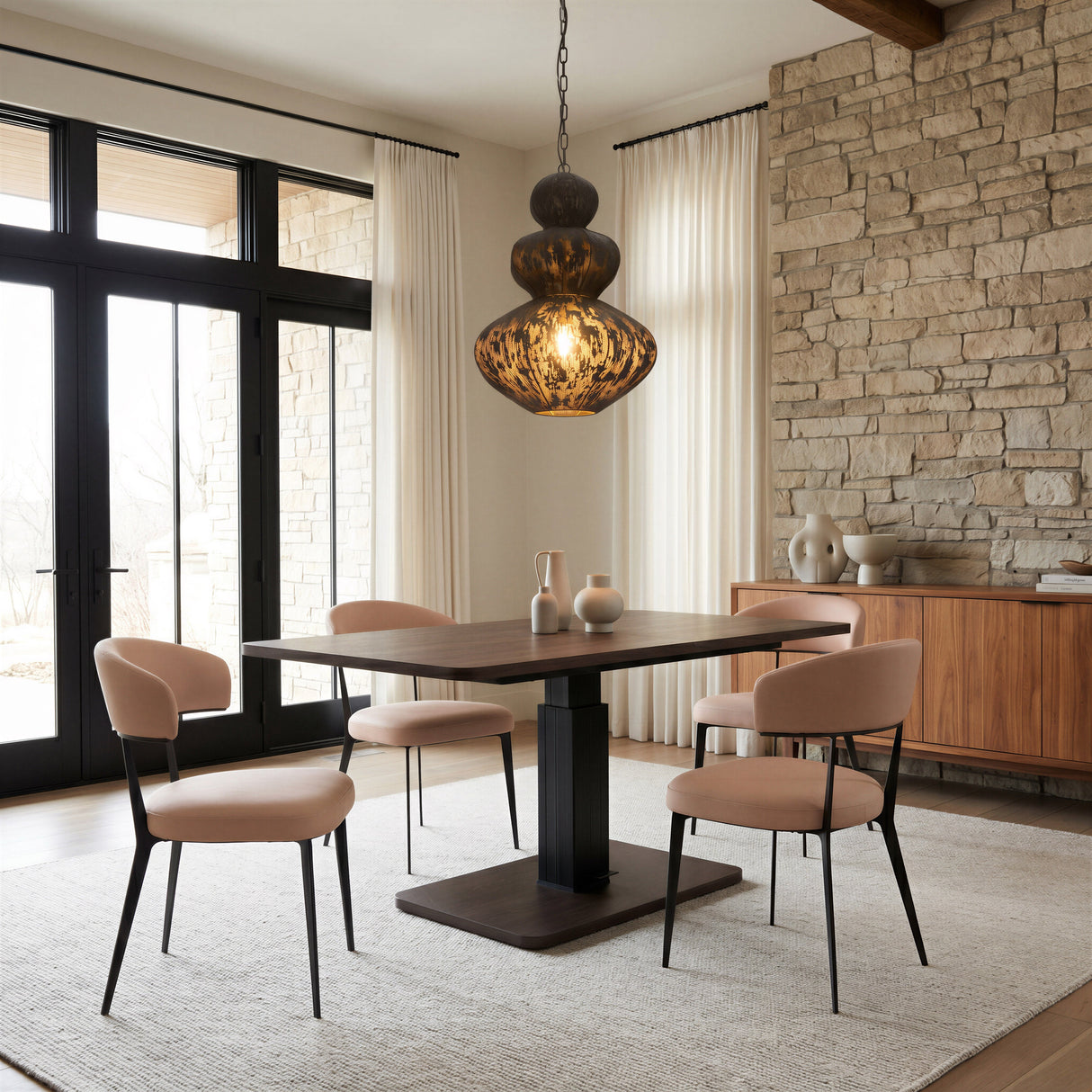 Brule Walnut Adjustable Dining Table by Zuomod at Eve Furniture