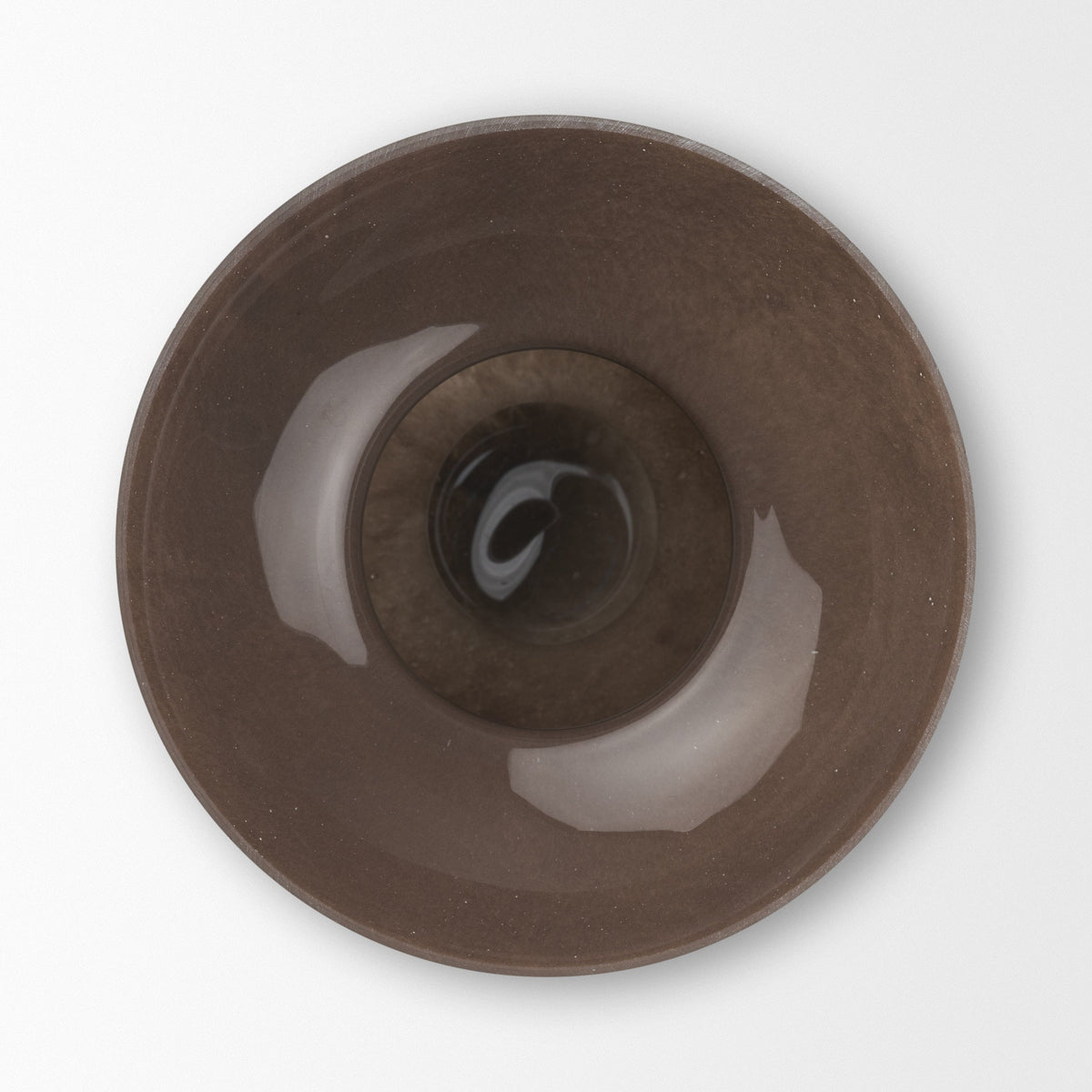 Bruna Wide Mouth Geometric Brown Glass Vase by Mercana at Eve Furniture