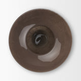 Bruna Wide Mouth Geometric Brown Glass Vase by Mercana at Eve Furniture