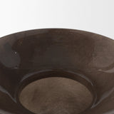 Bruna Wide Mouth Geometric Brown Glass Vase by Mercana at Eve Furniture